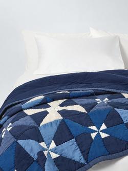 John Lewis Viento Patchwork Bedspread, Blue