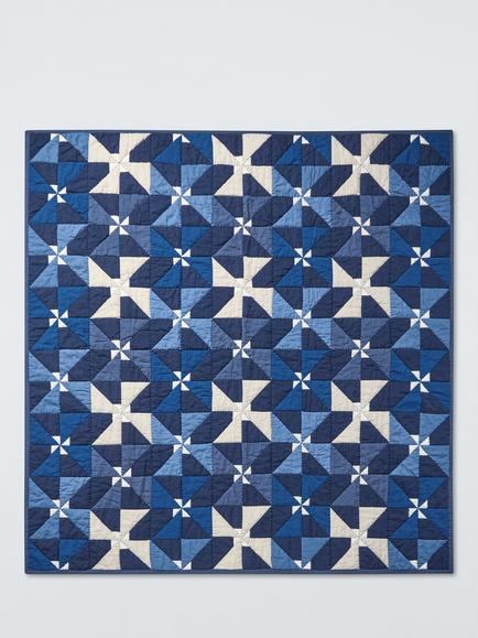 John Lewis Viento Patchwork Quilt - view 2, Blue