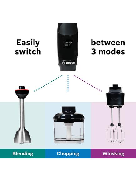 Bosch Series 4 ErgoMaster 1000W Hand Blender, Anthracite - view 2, Anthracite