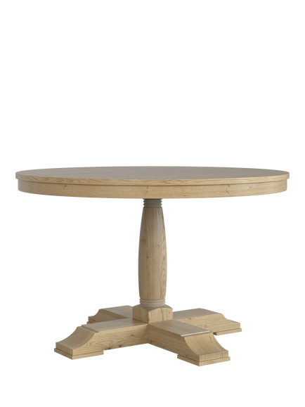Laura Ashley Wellington 4-6 Seater Round Extending Dining Table, Washed Oak, Oak
