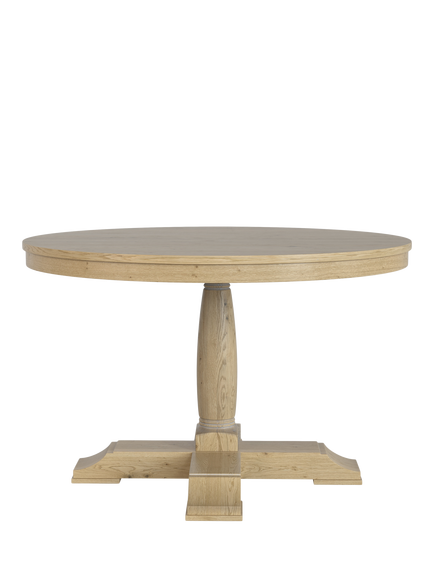 Laura Ashley Wellington 4-6 Seater Round Extending Dining Table, Washed Oak - view 2, Oak