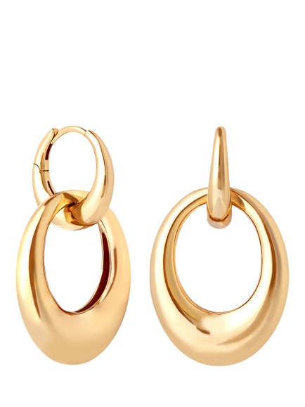 Astrid & Miyu Dome Link Hoop Earrings, Yellow Gold, Yellow Gold
