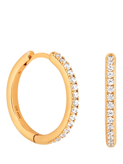 Astrid & Miyu Essential Crystal Hoop Earrings, Yellow Gold/ Medium
