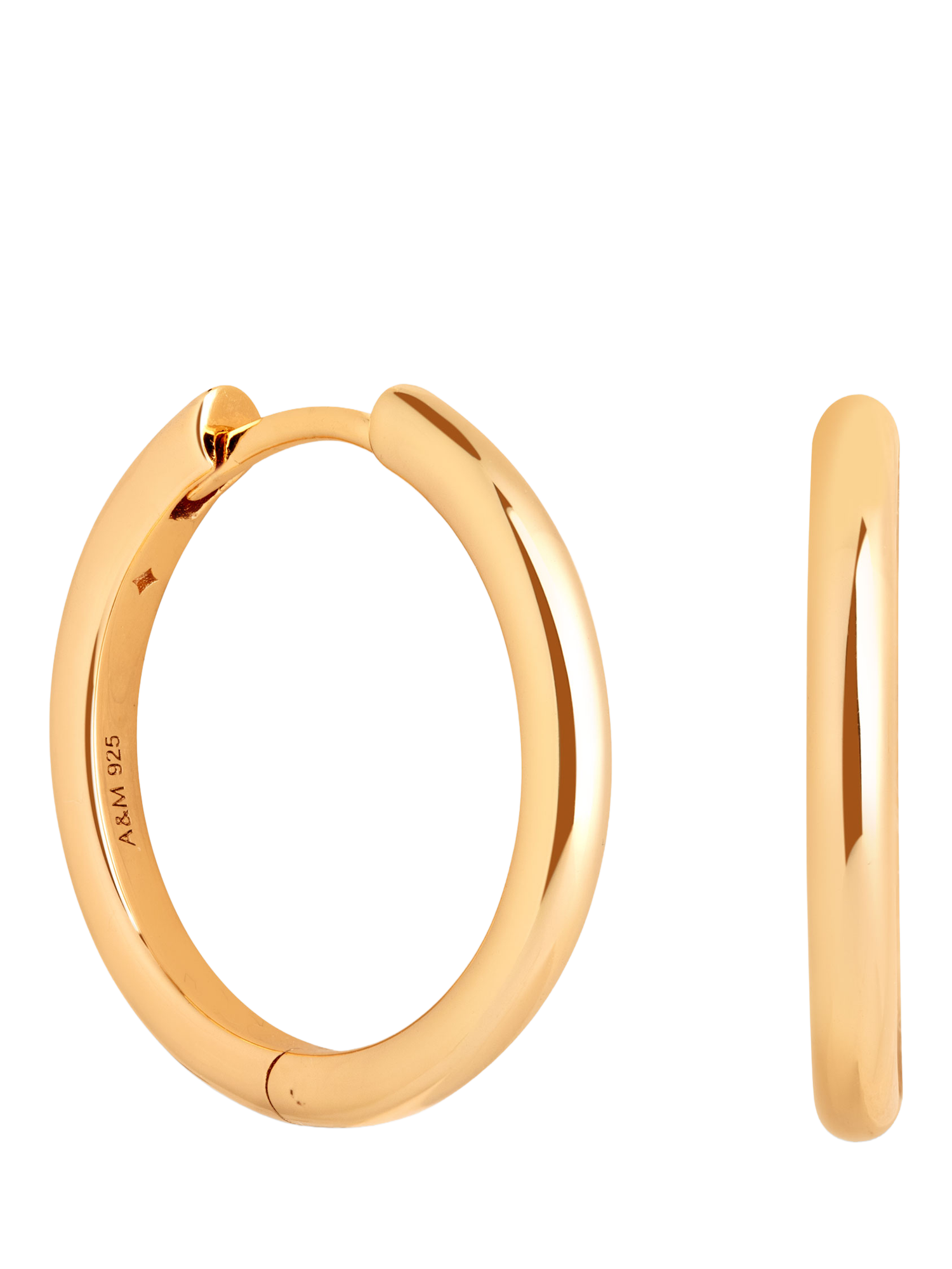Product image 1 of 2, which shows Astrid & Miyu Essential Medium Hoop Earrings, Gold