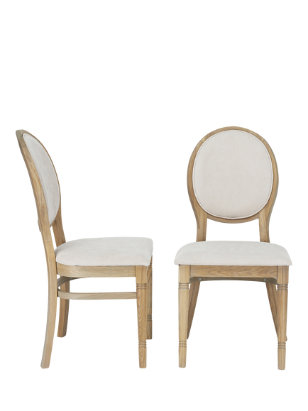 Laura Ashley Wellington Upholstered Dining Chair, Set of 2, Oak/Natural - view 2, Oak