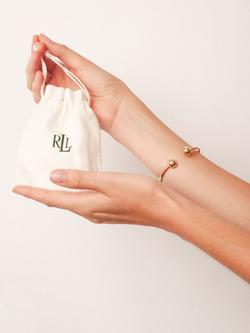 Ralph Lauren Erinite Crystal Baguette Bangle, Gold/Green - view 2, Gold/Green