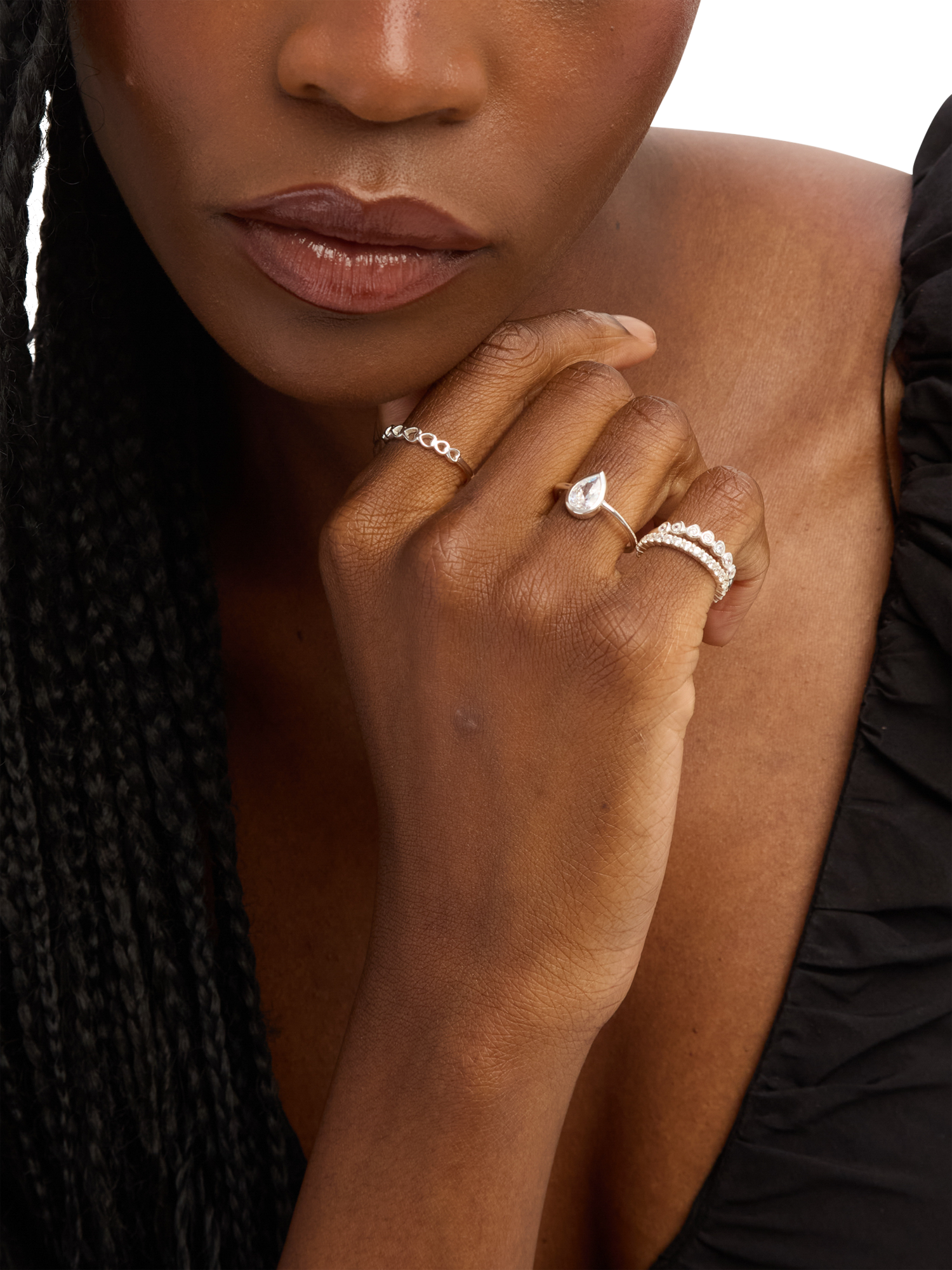 Product image 2 of 5, which shows Simply Silver Cubic Zirconia Bezel Ring, XL