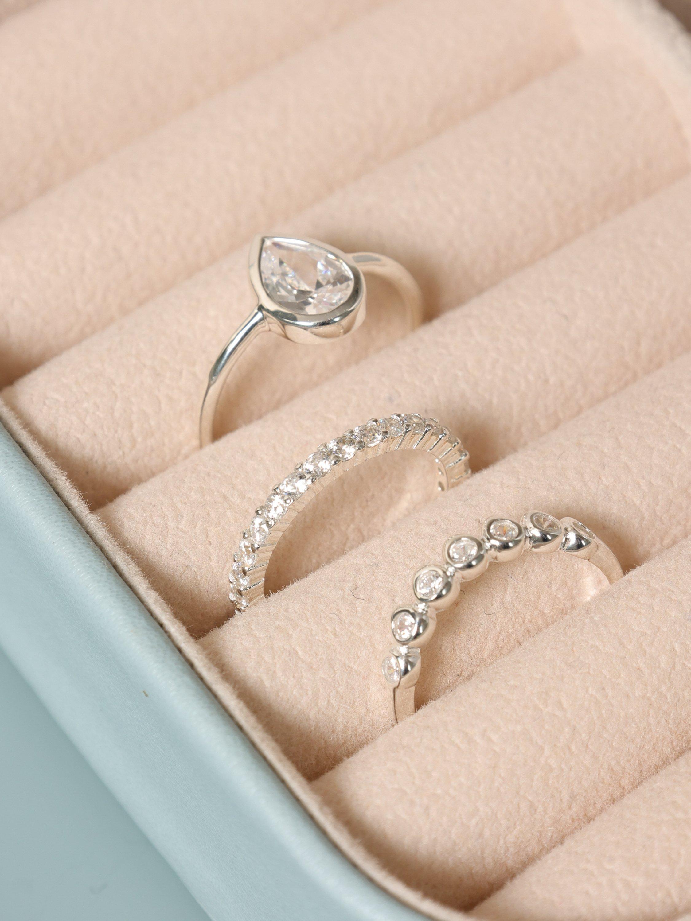 Product image 3 of 5, which shows Simply Silver Cubic Zirconia Bezel Ring, XL