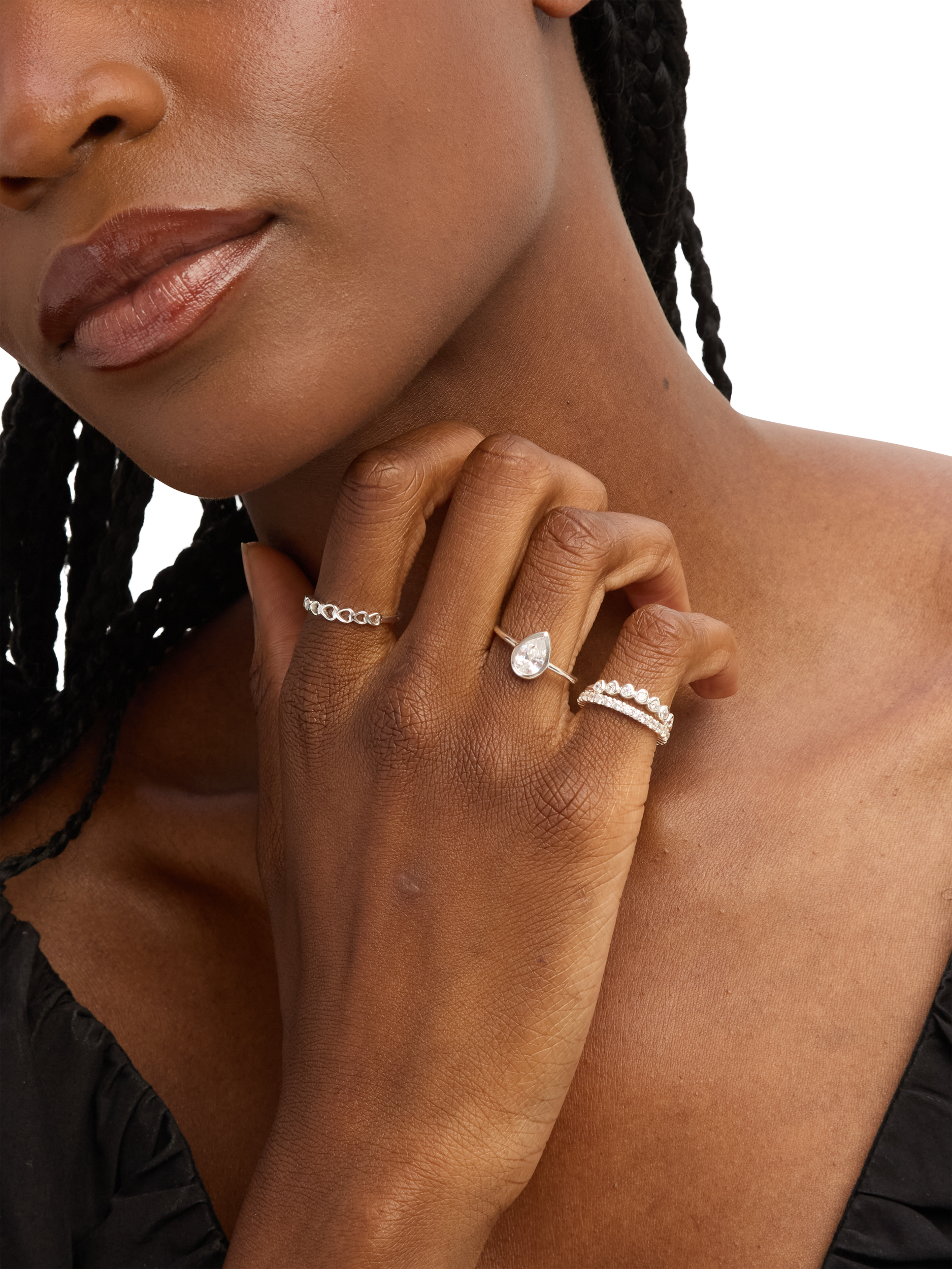 Product image 4 of 5, which shows Simply Silver Cubic Zirconia Bezel Ring, XL