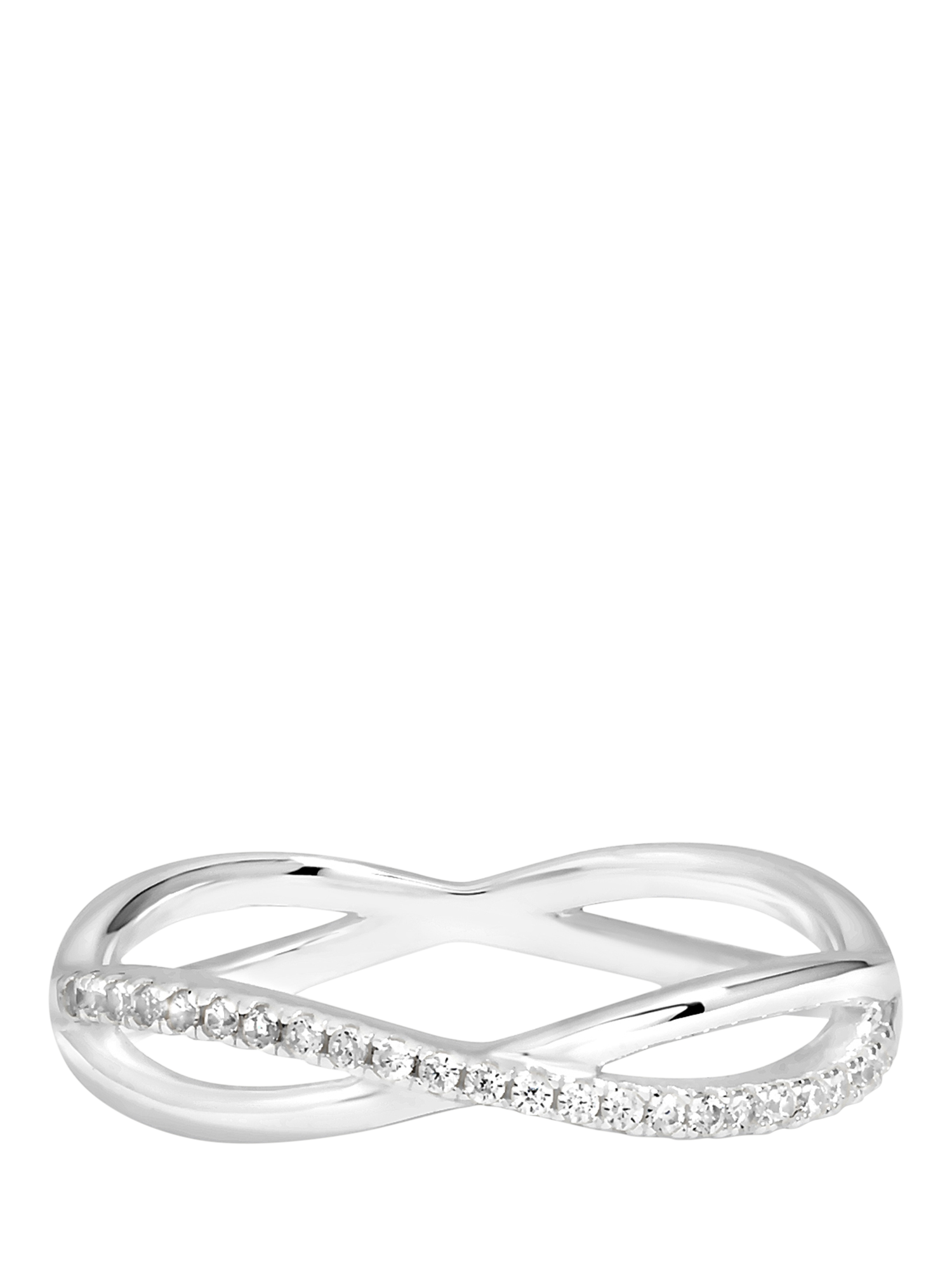 Product image 1 of 4, which shows Simply Silver Cubic Zirconia Infinity Ring, L