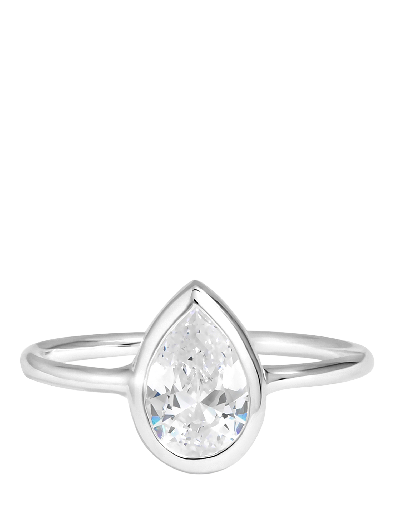 Product image 1 of 2, which shows Simply Silver Chunky Polished Pear Ring, S