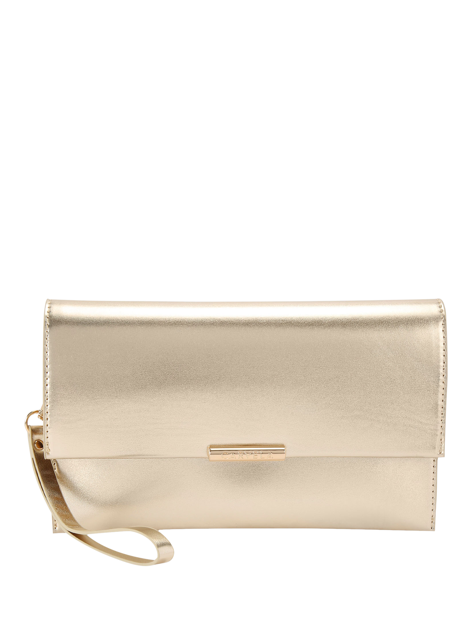 Product image 1 of 6, which shows Carvela Caterina Clutch Bag, Gold