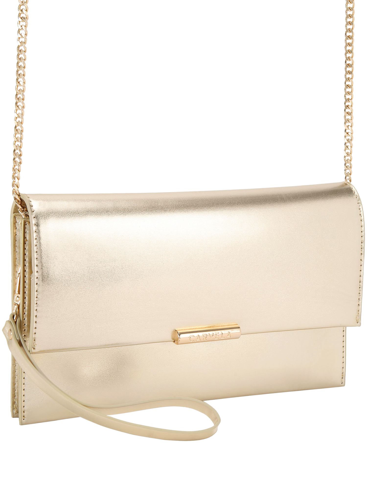Product image 4 of 6, which shows Carvela Caterina Clutch Bag, Gold