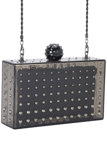Carvela Cristallo Embellished Clutch Bag - view 2, Black