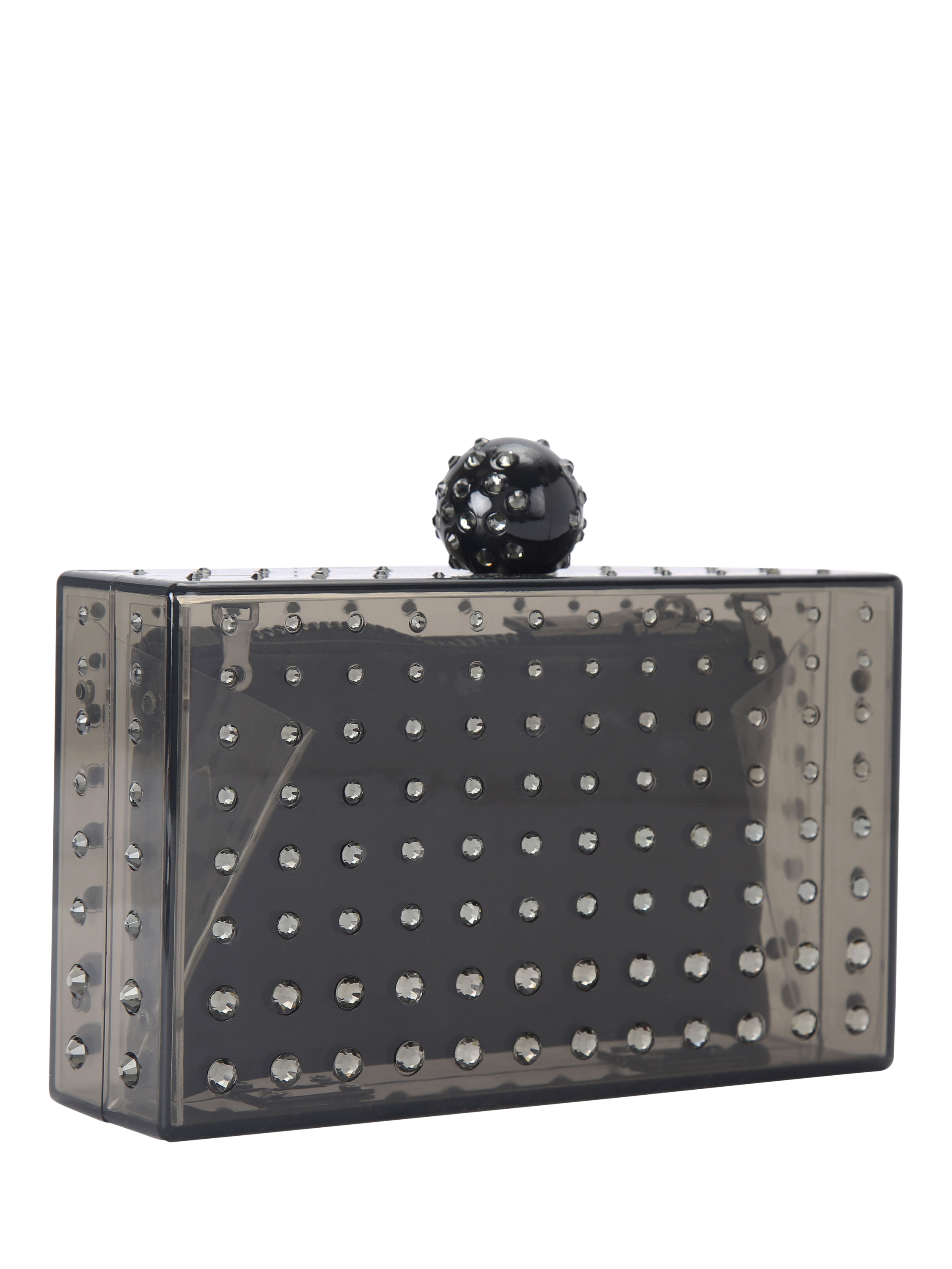 Product image 3 of 4, which shows Carvela Cristallo Embellished Clutch Bag, Black