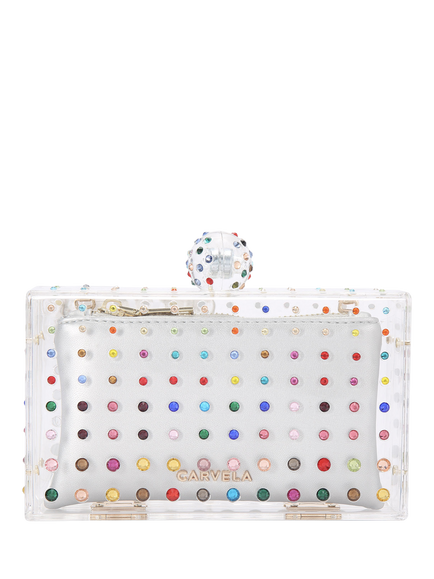 Carvela Cristallo Embellished Clutch Bag, Multi
