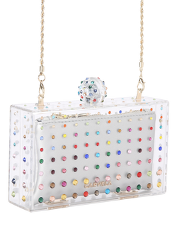 Carvela Cristallo Embellished Clutch Bag - view 2, Multi
