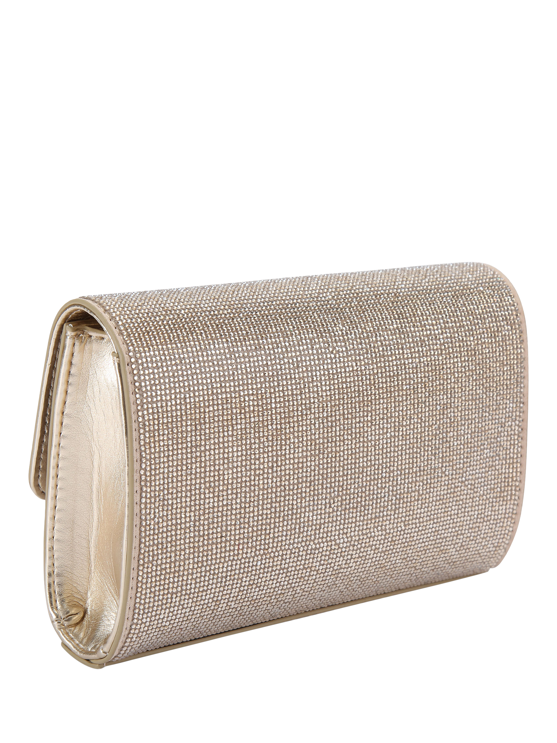Product image 4 of 5, which shows Carvela Gala Embellished Clutch Bag, Gold