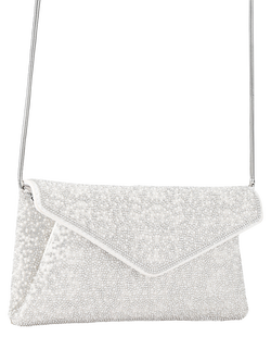 Carvela Stargaze Embellished Envelope Clutch Bag, White/Comb - view 2, White/Comb