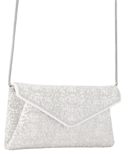 Carvela Stargaze Embellished Envelope Clutch Bag, White/Comb - view 2, White/Comb