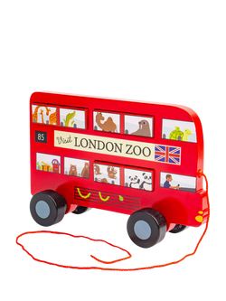 Bigjigs Toys London Bus Pull-Along Toy, Multi