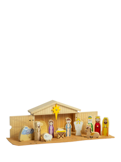 Bigjigs Toys Wooden Nativity Set, Multi