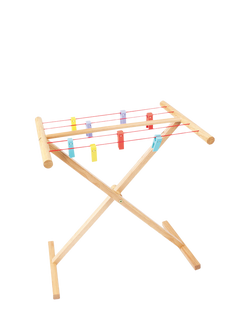 Bigjigs Toys Wooden Clothes Airer, Multicoloured
