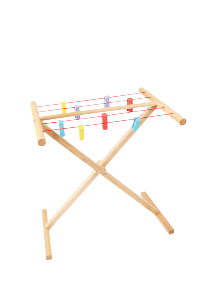 Bigjigs Toys Wooden Clothes Airer, Multicoloured