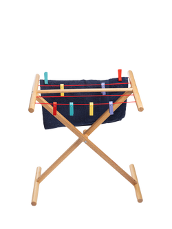 Bigjigs Toys Wooden Clothes Airer - view 2, Multicoloured