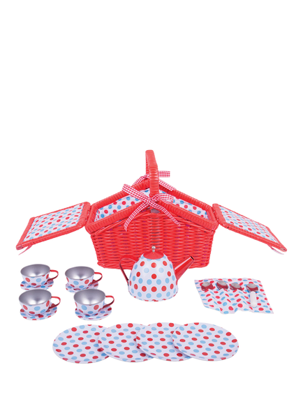 Bigjigs Toys Spotted Tea Set, Multi