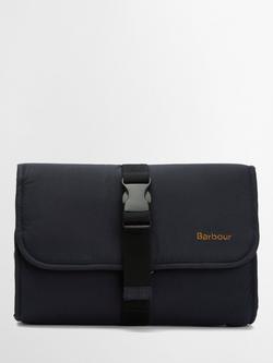 Barbour Dry Wax Cotton Transport Hanging Washbag, Navy, Navy