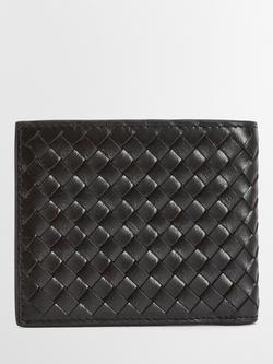 Barbour Farne Woven Leather Wallet, Black - view 2, Black