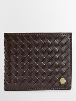Barbour Farne Woven Leather Wallet, Brown, Brown