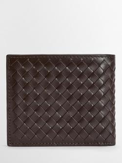 Barbour Farne Woven Leather Wallet, Brown - view 2, Brown