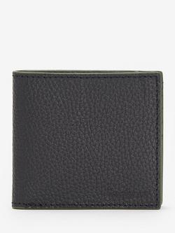 Barbour Grain Leather Bifold Wallet, Black, Black