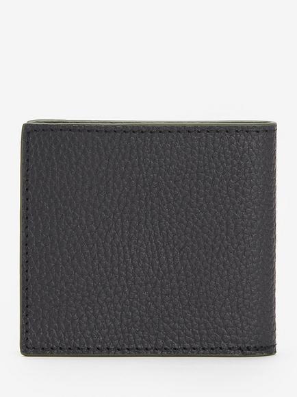 Barbour Grain Leather Bifold Wallet, Black - view 2, Black