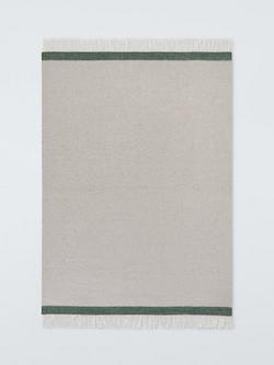 John Lewis Diamond Border Throw, Grey/Green - view 2, Grey
