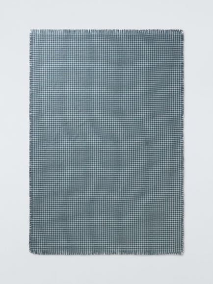 John Lewis Mini Check Throw - view 2, Blue