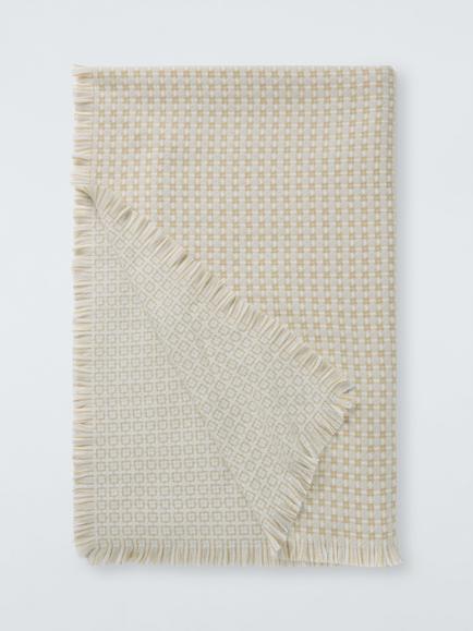 John Lewis Mini Check Throw, Natural