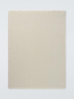 John Lewis Mini Check Throw - view 2, Natural
