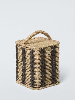 John Lewis Stripe Woven Door Stop, Black/Natural, Black Natural