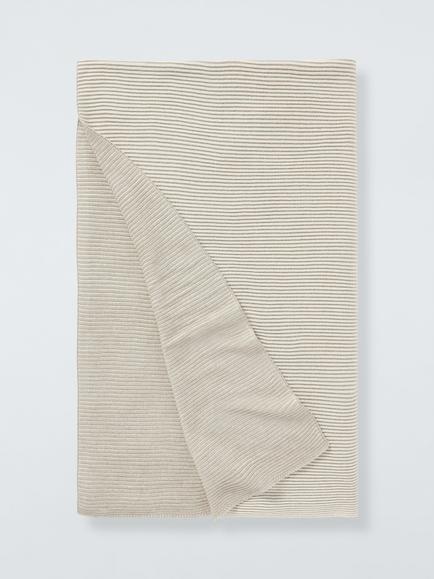 John Lewis Ribbed Knit Throw, Natural