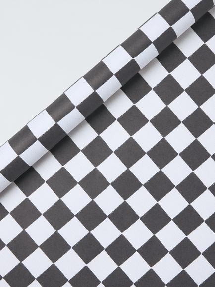 John Lewis Checkerboard Wrapping Paper, 3m, Black, Black