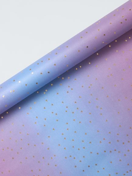 John Lewis Ombre Foil Stars Wrapping Paper, 3m, Purple, Purple