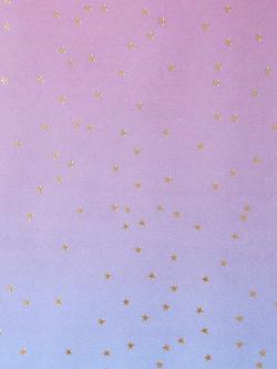 John Lewis Ombre Foil Stars Wrapping Paper, 3m, Purple - view 2, Purple