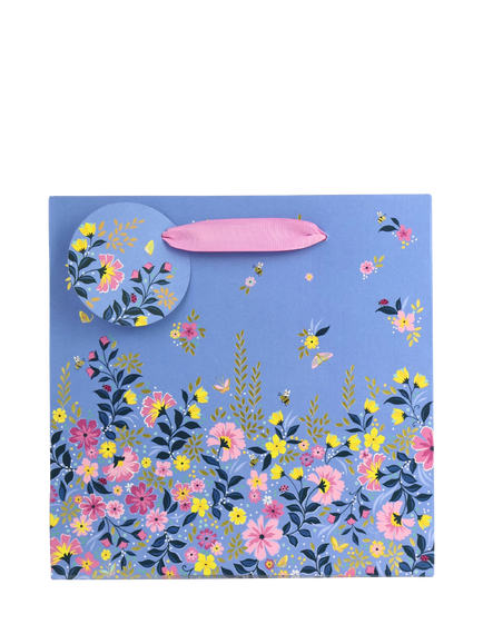 Sara Miller Ditsy Floral Gift Bag, Blue - view 2, Blue