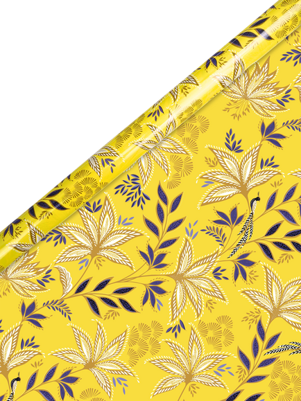 Sara Miller Botanic Blooms Wrapping Paper, 3m, Yellow, Yellow
