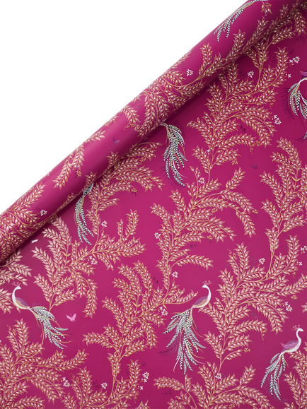 Sara Miller Elegant Bird Wrapping Paper, 3m, Pink - view 2, Pink