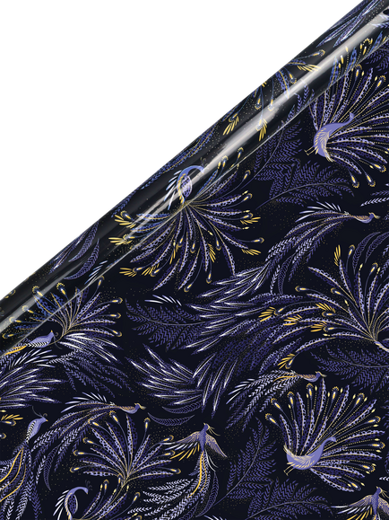 Sara Miller Peacock Parade Wrapping Paper, 3m, Purple, Purple