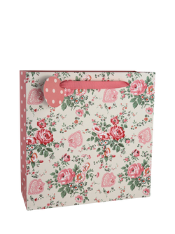 Cath Kidston Hackney Rose Gift Bag, Pink, Pink